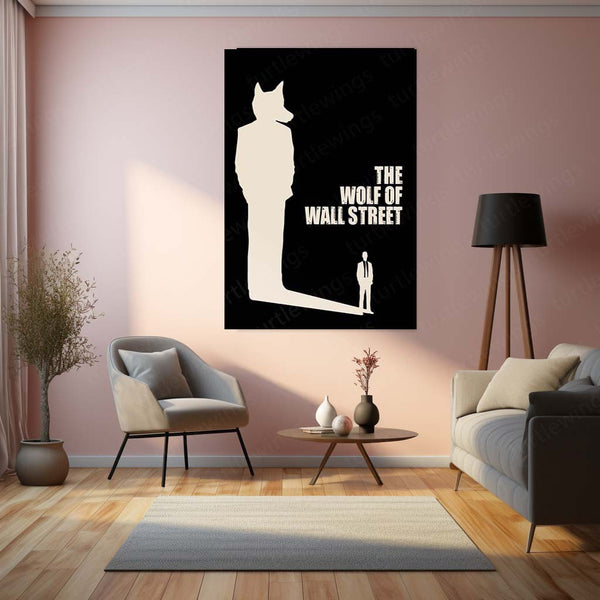 Movies & Series Metal Poster | The Wolf of Wall Street – Minimalist Wolf Silhouette Metal Poster | Movie-Inspired Wall Frame