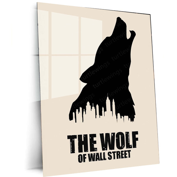 Movies & Series Metal Poster | The Wolf of Wall Street – Silhouette Cityscape Metal Poster | Movie-Inspired Wall Frame