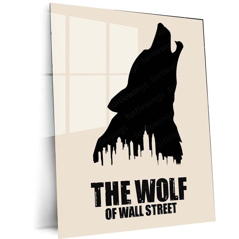 Movies & Series Metal Poster | The Wolf of Wall Street – Silhouette Cityscape Metal Poster | Movie-Inspired Wall Frame