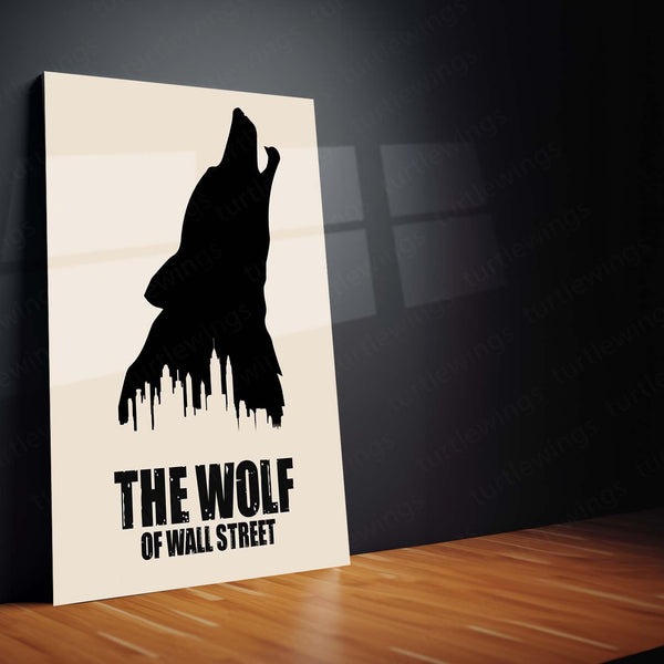 Movies & Series Metal Poster | The Wolf of Wall Street – Silhouette Cityscape Metal Poster | Movie-Inspired Wall Frame