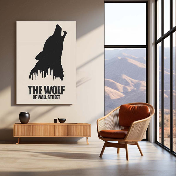 Movies & Series Metal Poster | The Wolf of Wall Street – Silhouette Cityscape Metal Poster | Movie-Inspired Wall Frame