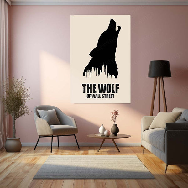 Movies & Series Metal Poster | The Wolf of Wall Street – Silhouette Cityscape Metal Poster | Movie-Inspired Wall Frame