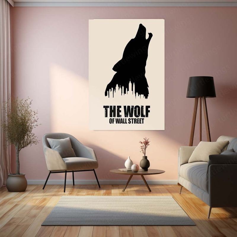Movies & Series Metal Poster | The Wolf of Wall Street – Silhouette Cityscape Metal Poster | Movie-Inspired Wall Frame