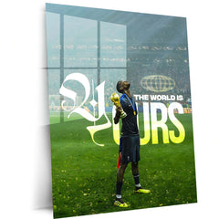 Quote Metal Poster | Paul Pogba – The World Is Yours Metal Frame Elite Football Confidence Wall Art | Champion Mindset Soccer Quote Metal Poster
