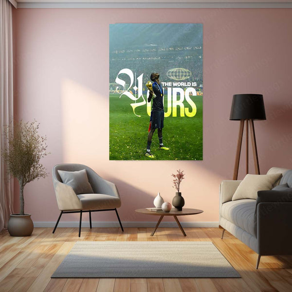 Quote Metal Poster | Paul Pogba – The World Is Yours Metal Frame Elite Football Confidence Wall Art | Champion Mindset Soccer Quote Metal Poster