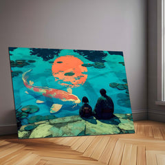 The Big Koi Fish – Tranquil Reflection Metal Frame