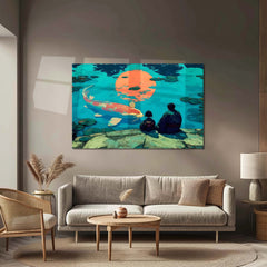 The Big Koi Fish – Tranquil Reflection Metal Frame