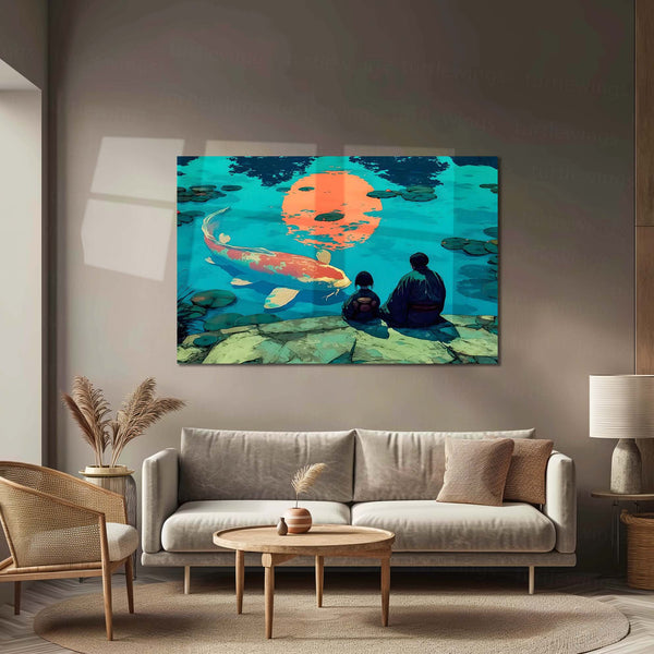 The Big Koi Fish – Tranquil Reflection Metal Frame