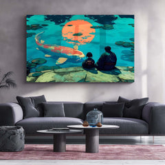 The Big Koi Fish – Tranquil Reflection Metal Frame