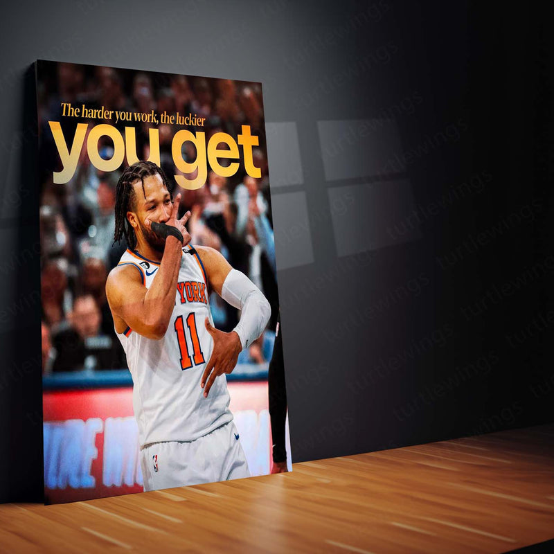 The Harder You Work, The Luckier You Get – Motivational Quote Metal Frame | Hustle Wall Art | Grind Mindset Poster