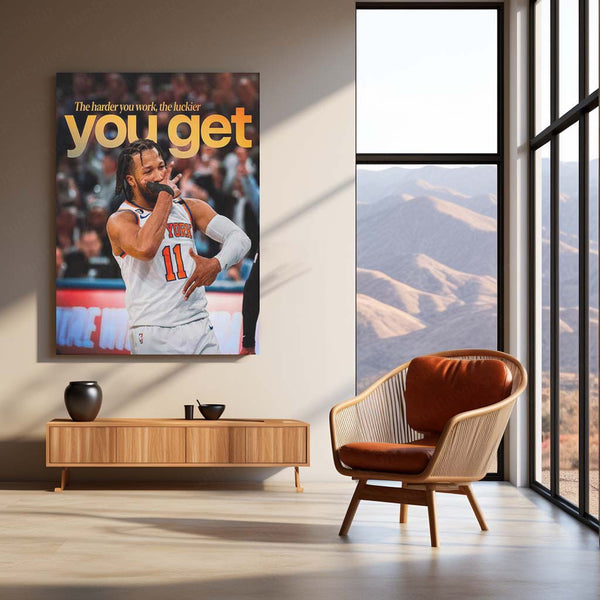 The Harder You Work, The Luckier You Get – Motivational Quote Metal Frame | Hustle Wall Art | Grind Mindset Poster