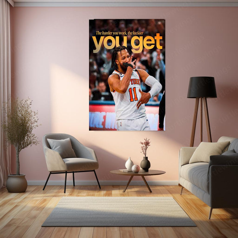 The Harder You Work, The Luckier You Get – Motivational Quote Metal Frame | Hustle Wall Art | Grind Mindset Poster