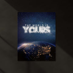 The World Is Yours Neon LED Metal Frame | Motivational Wall Art | Luxury Ambition Quote Decor