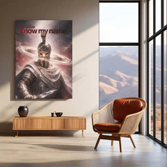 Quote Metal Poster | “The World Will Know My Name” Quote Metal Frame Wall Art | Warrior Motivation Poster | Premium Metal Frame - TURTLEWINGS 