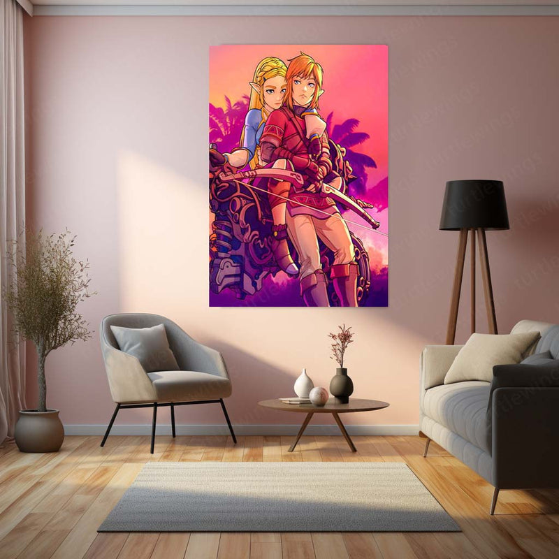 Anime Metal Poster | The Legend of Zelda – The Hero’s Quest | Timeless Adventure Metal Frame Poster