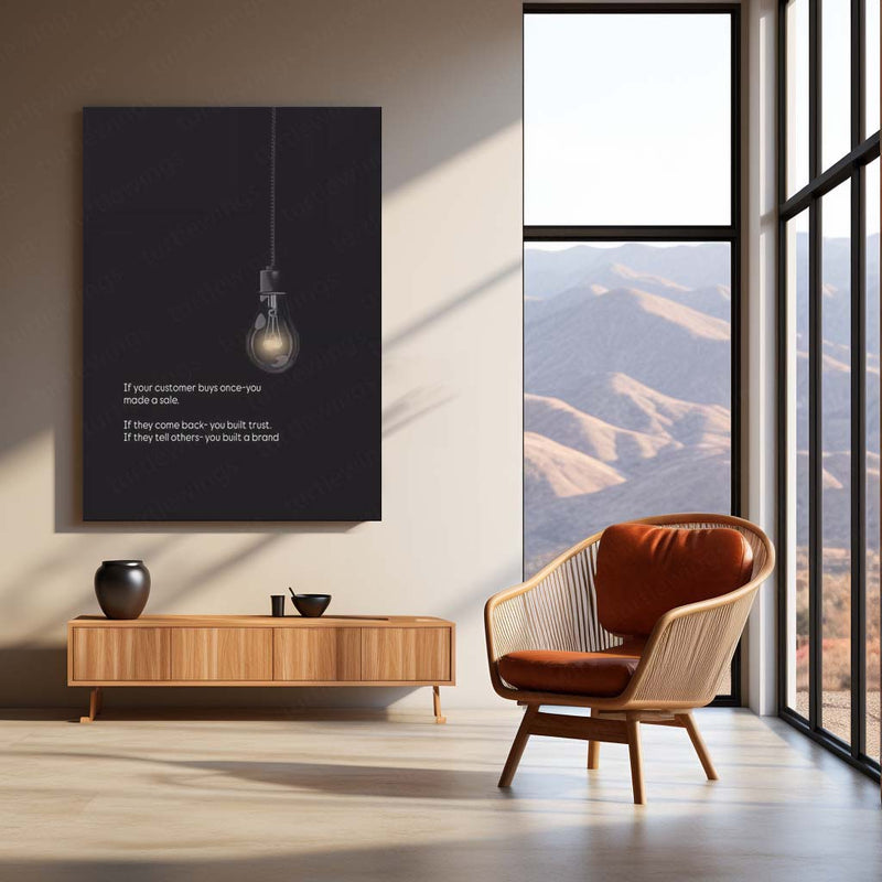 The Real Growth Cycle: Sale → Trust → Brand | Business Mindset Metal Frame | Entrepreneur Wall Art