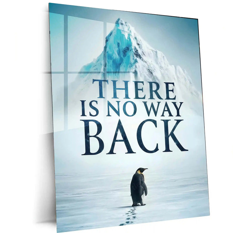 Quote Metal Poster | There Is No Way Back | Determination Motivation Wall Art | Ambition & Persistence Metal Frame - TURTLEWINGS 