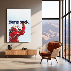 Quote Metal Poster | Charles Leclerc – Time for a Comeback Metal Frame Resilience, Redemption & Ferrari Fighting Spirit Wall Art | F1 Reset Mindset Metal Poster