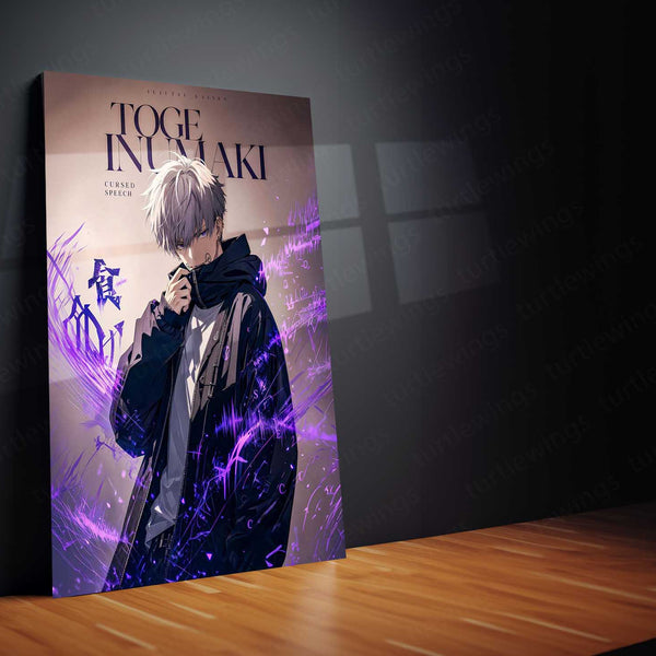 Anime Metal Poster | Toge Inumaki Cursed Speech Metal Poster | Jujutsu Kaisen Anime Wall Art | Premium Aluminum Print