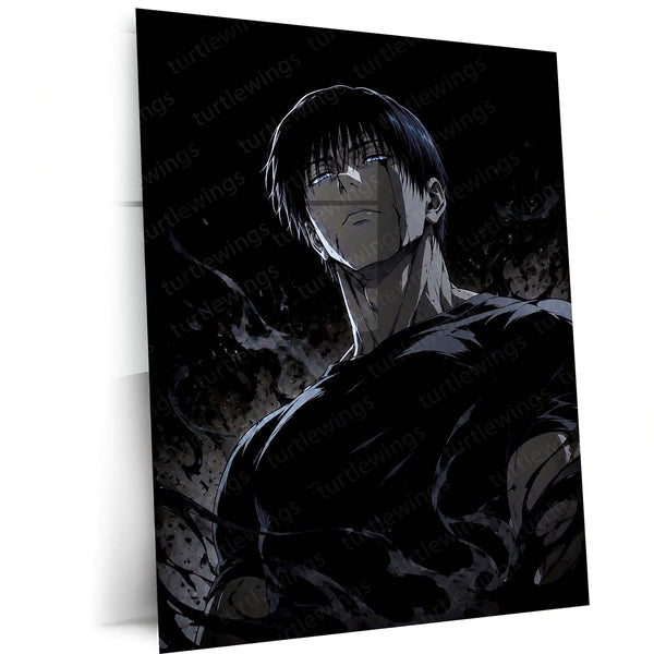 Toji Fushiguro Phantom Strength Metal Poster | Dark Anime Wall Art | Jujutsu Kaisen Inspired