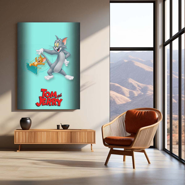 Tom and Jerry – Classic Cartoon Chase Metal Frame - TURTLEWINGS 