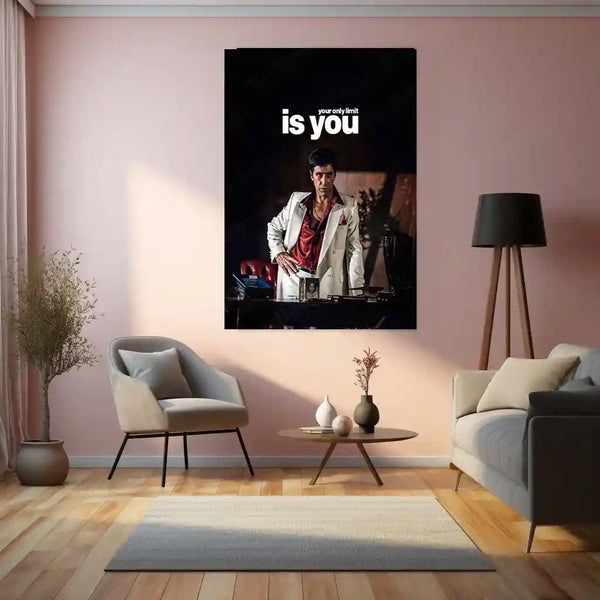 Quote Metal Poster | Tony Montana – Your Only Limit Is You | Power Mindset Metal Poster - TURTLEWINGS 