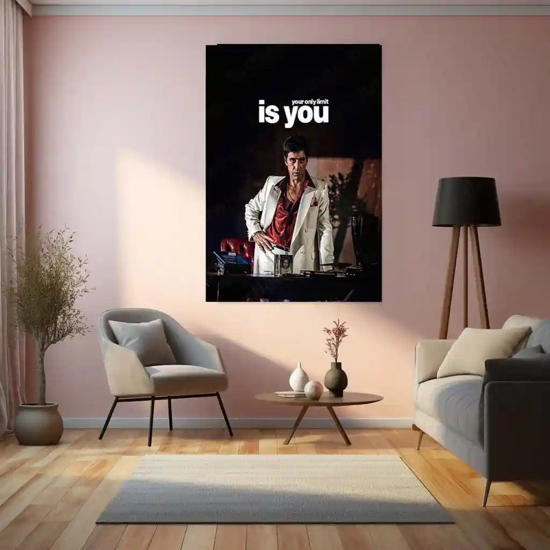 Quote Metal Poster | Tony Montana – Your Only Limit Is You | Power Mindset Metal Poster - TURTLEWINGS 