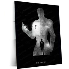 Tony Stark – The Genius Behind Iron Man Metal Poster | Marvel Superhero Wall Frame