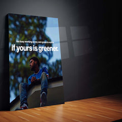 Too Busy Working on My Own Grass – J. Cole Metal Frame | Focus Over Comparison Wall Art