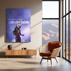 Quote Metal Poster | Max Verstappen – Too Much Potential Metal Frame Uncomfortable Growth & Champion Mentality Wall Art | High-Pressure Success Quote Metal Poster