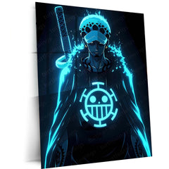 Anime Metal Poster | Trafalgar Law – Surgeon of Death Glow Edition Metal Poster | One Piece Anime Wall Frame