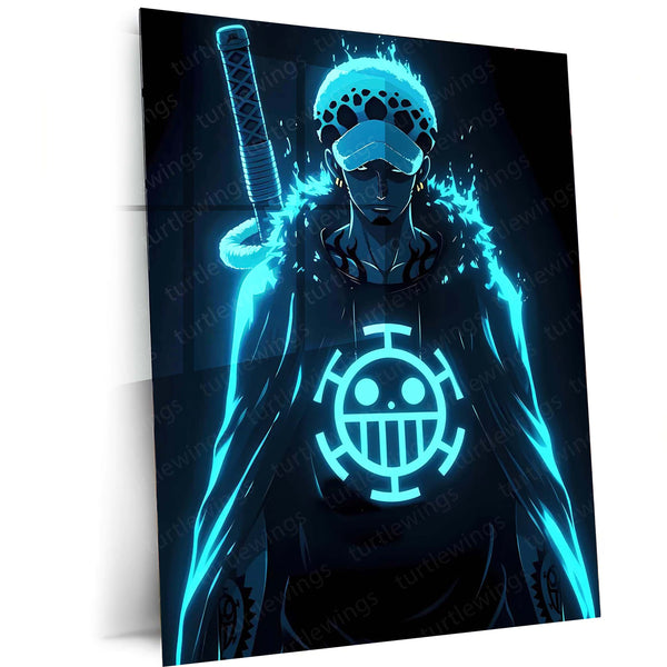 Anime Metal Poster | Trafalgar Law – Surgeon of Death Glow Edition Metal Poster | One Piece Anime Wall Frame
