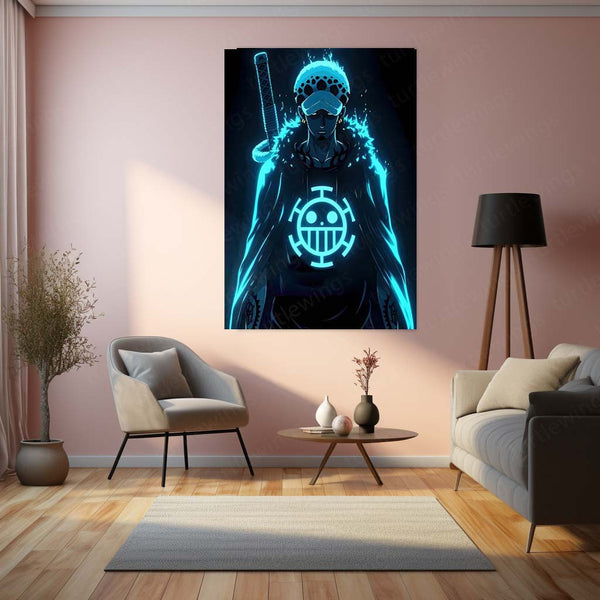 Anime Metal Poster | Trafalgar Law – Surgeon of Death Glow Edition Metal Poster | One Piece Anime Wall Frame