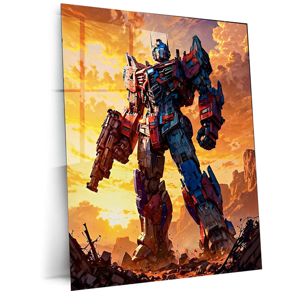Transformers Rise of Cybertron Poster – Optimus Prime Heroic Stance | Legendary Metal Frame