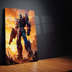 Transformers Rise of Cybertron Poster – Optimus Prime Heroic Stance | Legendary Metal Frame