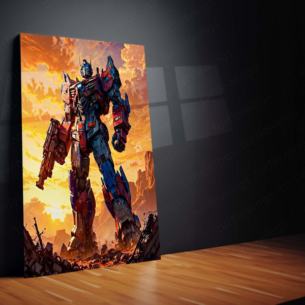 Transformers Rise of Cybertron Poster – Optimus Prime Heroic Stance | Legendary Metal Frame