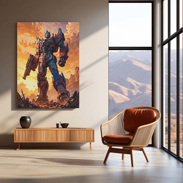 Transformers Rise of Cybertron Poster – Optimus Prime Heroic Stance | Legendary Metal Frame