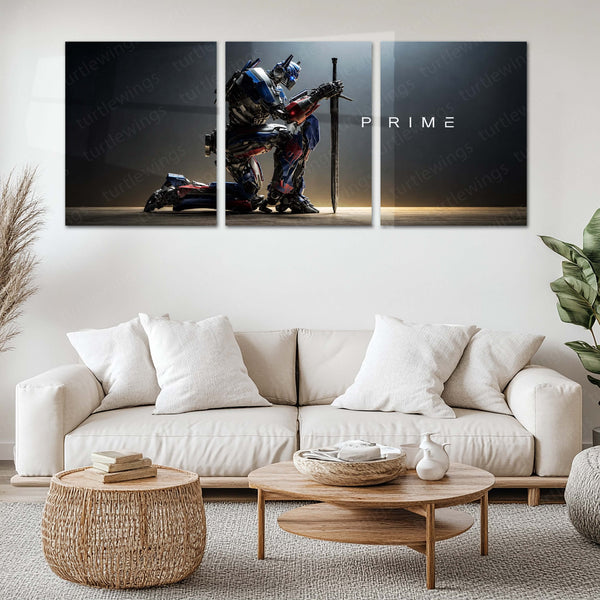Movies & Series Metal Poster Set of 3 | Transformers | Optimus Prime Warrior Triptych Wall Art – main product image