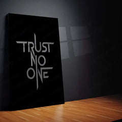 Quote Metal Poster | Trust No One Metal Frame | Dark Mindset Wall Art | Minimal Power Quote Metal Poster - TURTLEWINGS 