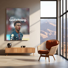 Nordi Mukiele – “Trust in God’s Timing” Metal Poster | Faith x Football Wall Art