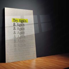 “Try Again, & Again & Again” Metal Poster | Relentless Mindset Wall Art