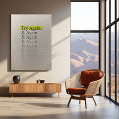 “Try Again, & Again & Again” Metal Poster | Relentless Mindset Wall Art