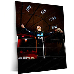 Quote Metal Poster | Lando Norris – Try. Fail. Learn. Win. Metal Frame Relentless Growth & Champion Mindset Wall Art | Performance Discipline Quote Metal Poster