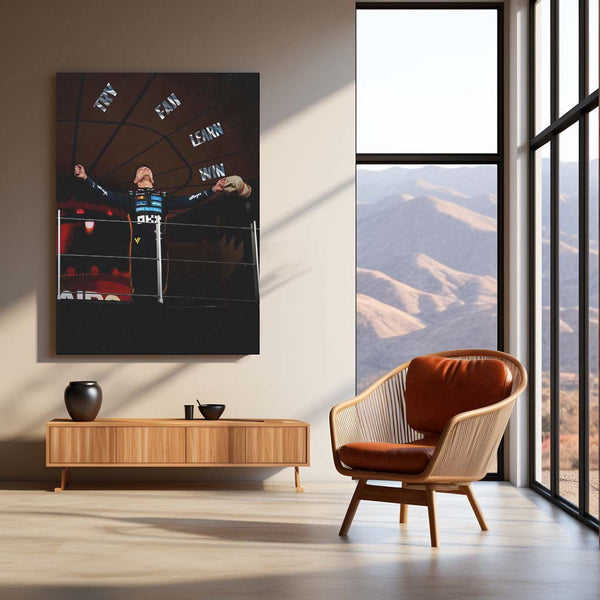 Quote Metal Poster | Lando Norris – Try. Fail. Learn. Win. Metal Frame Relentless Growth & Champion Mindset Wall Art | Performance Discipline Quote Metal Poster