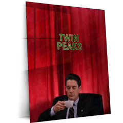 Movies & Series Metal Poster | Twin Peaks Metal Poster | Agent Cooper Coffee Scene Wall Art | Cult Classic Series Poster | Retro Mystery Decor - TURTLEWINGS 