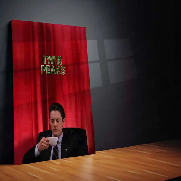 Movies & Series Metal Poster | Twin Peaks Metal Poster | Agent Cooper Coffee Scene Wall Art | Cult Classic Series Poster | Retro Mystery Decor - TURTLEWINGS 
