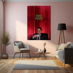 Movies & Series Metal Poster | Twin Peaks Metal Poster | Agent Cooper Coffee Scene Wall Art | Cult Classic Series Poster | Retro Mystery Decor - TURTLEWINGS 