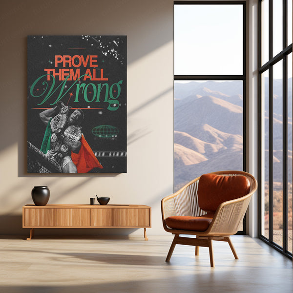 Conor McGregor – Double Champ with Irish Flag Metal Poster | UFC Legacy x Warrior Mindset Wall Art