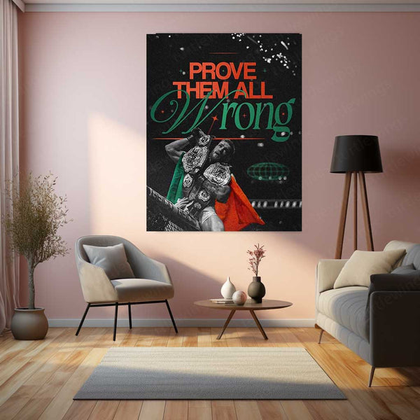 Conor McGregor – Double Champ with Irish Flag Metal Poster | UFC Legacy x Warrior Mindset Wall Art