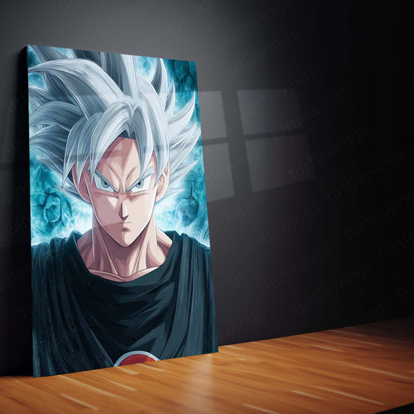 Ultra Instinct Goku – Dragon Ball Super Metal Frame | Epic Anime Poster Art | Power Surge Wall Decor for DBZ Fans